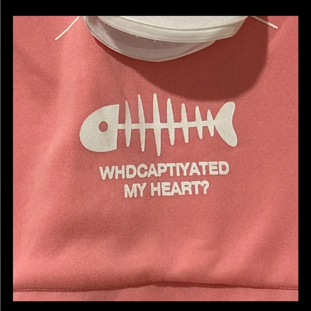 Pink sweatshirt that you can hold a small pet in.